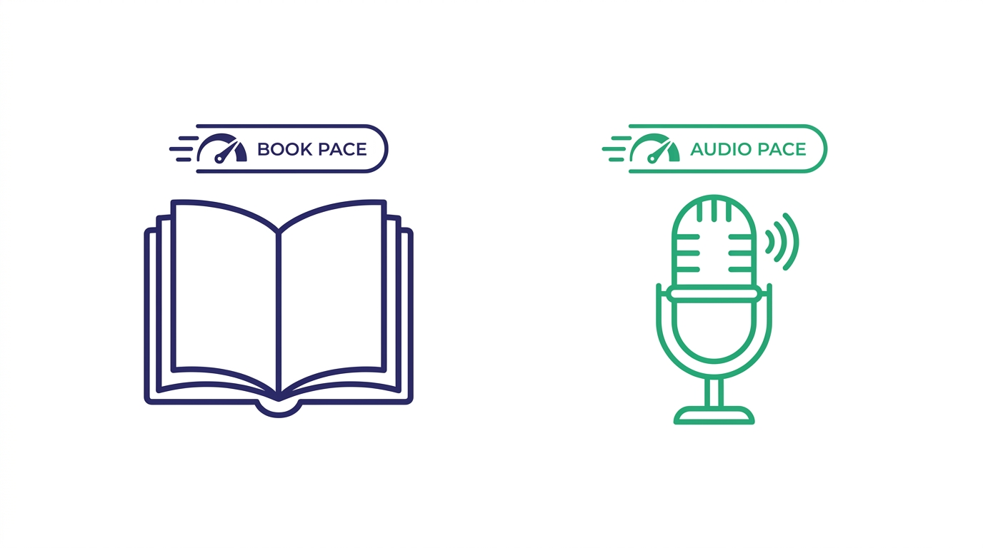 Illustration comparing average reading speed and speaking pace in words per minute
